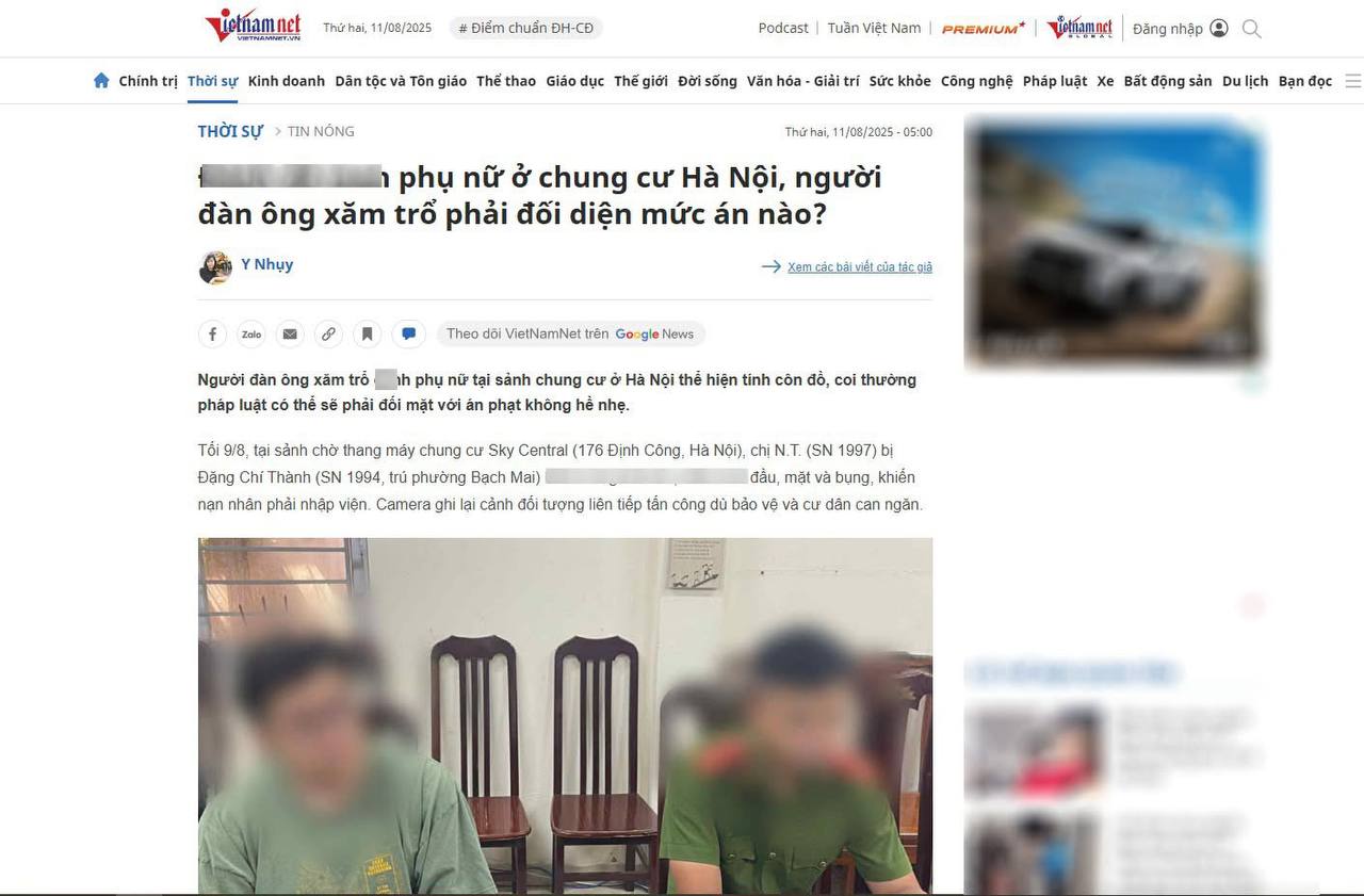 Người đàn ông tương tác cô gái tại sảnh chung cư ở Hà Nội có thể đối diện với mứ